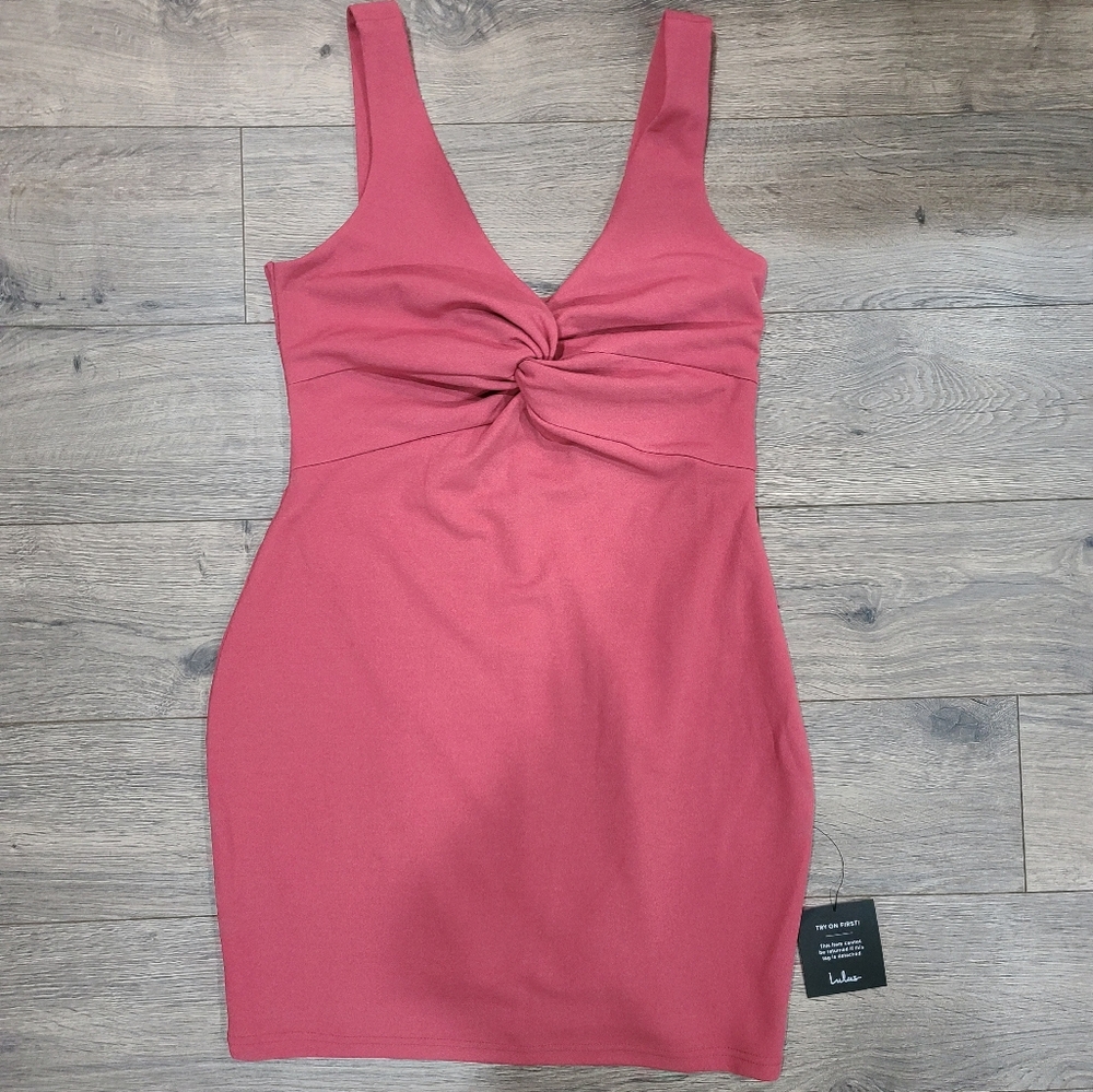 Lulu's Bodycon Dusty Rose Dress Large